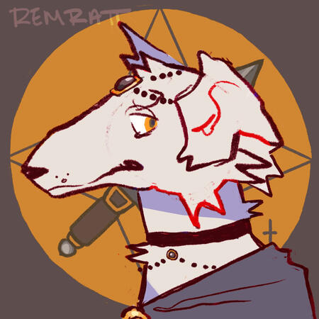 Headshot with hand drawn background and simple shading