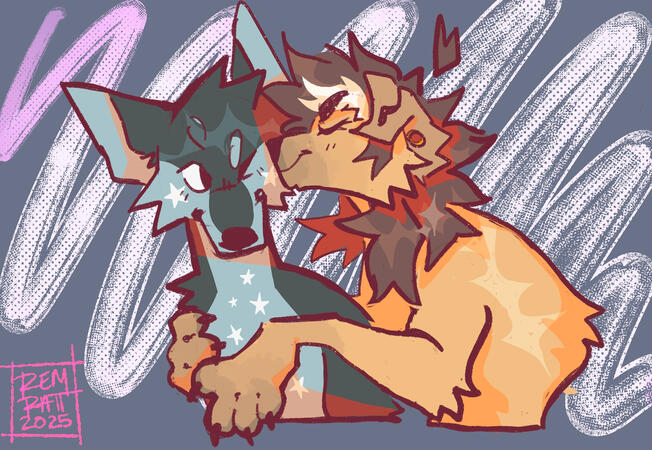 Couple half body with simple shading and background
