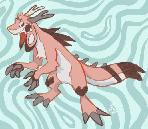 Fullbody with hand drawn background