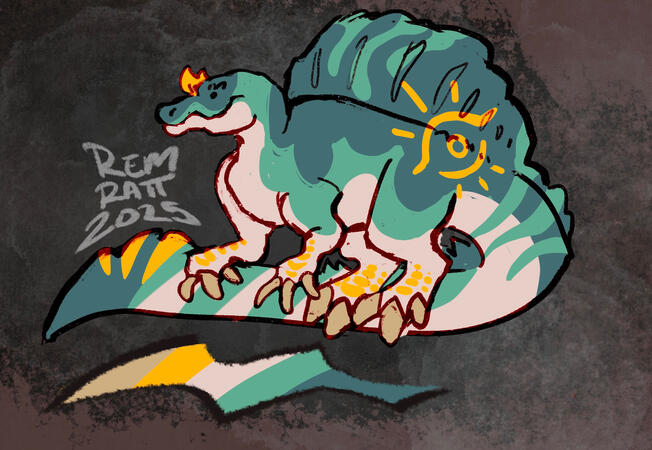 Custom Spinosaurus design single view, simple background